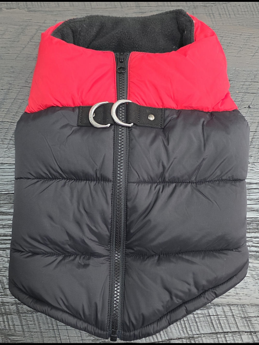 New Gooby Padded Dog Vest in Black and Red (SIZE:large)